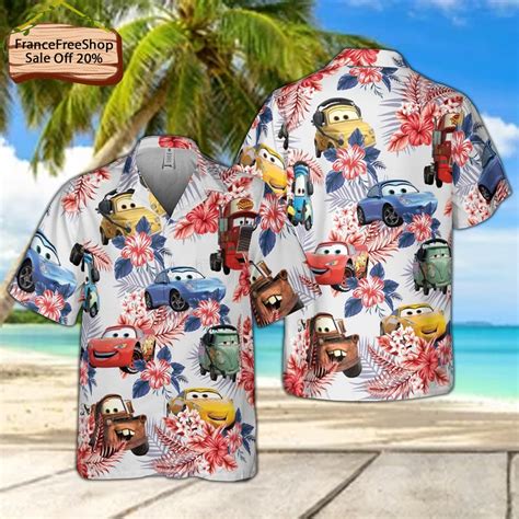 Car Pixar Hawaiian Th Of July Shirt Car Aloha Shirt Etsy