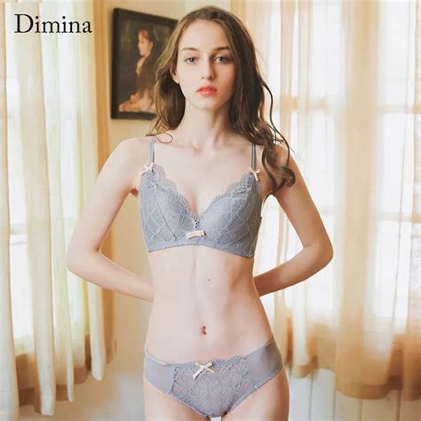 Dimina Underwear Elegant Seamless Push Up Bra Sexy Lingerie Lace Bra Wire Free Embroidery Floral