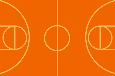 Basketball Court Sport Vector Illustration Orange Background No People