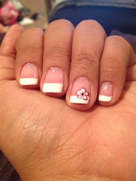 Cool Pink French Tip With Flowers Ideas Ibikinicyou