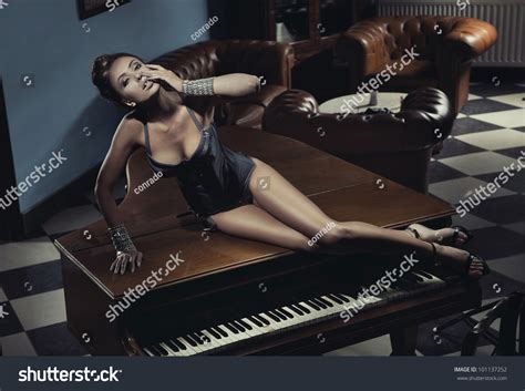 Sexy Actress Laying On Piano Stock Photo Shutterstock