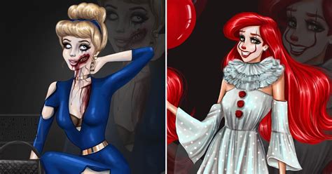 Artist Reimagines Disney Princesses As Horror Movie Villains Popsugar