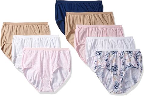 Just My Size Womens Plus Size 8 Pack Cotton Brief Panty At Amazon