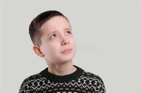 Emotions Sad Boy Looking Down Stock Photo Image Of Smiling