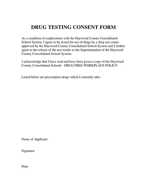 9 Drug Testing Consent Forms Pdf Doc Free And Premium Templates