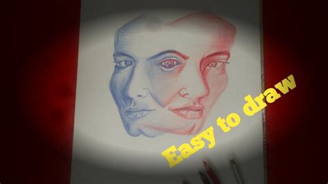 How To Draw Two Face How To Draw Two Face Easy Youtube