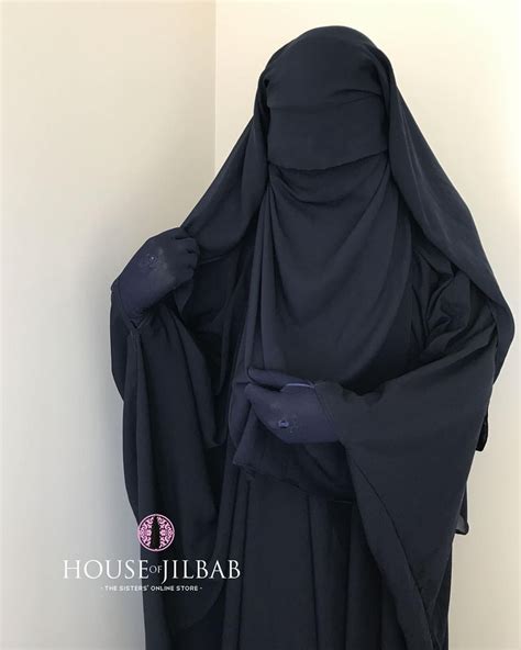 Tag Someone Who Likes Blue 💙 Extra Long Flap Niqab Navy Blue And Assalafiyat Saudi Jilbab And
