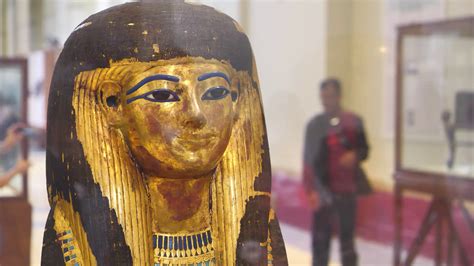 Ancient Egyptian Exhibits From In Museum Of Egyptian Antiquities In
