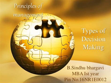 Principles Of Management Types Of Decision Making