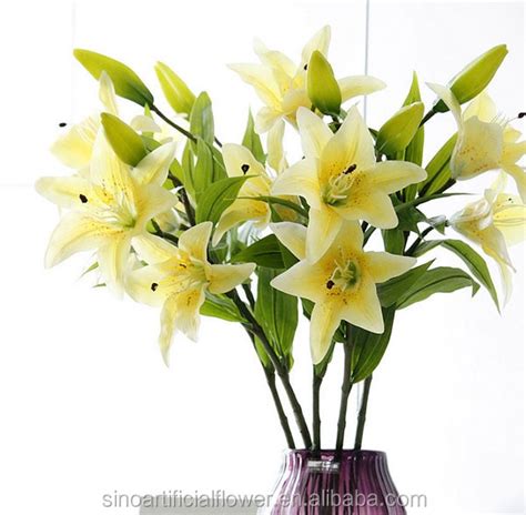 3 heads latex real touch artificial lily flower for wedding decoration buy artificial lily