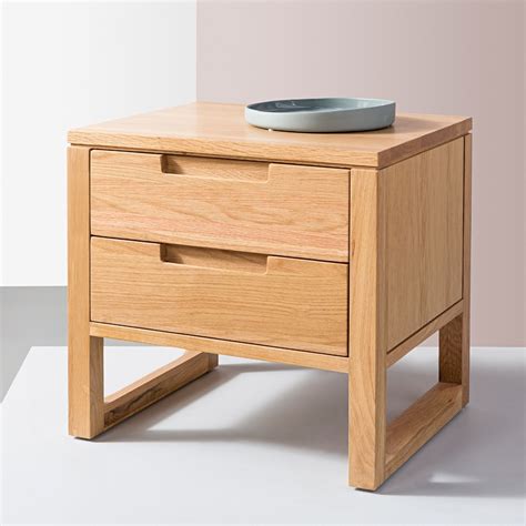 Looking for a boardroom table? Bruno 2 Drawer Bedside Table - Solid Oak - 50x42x47cm ...