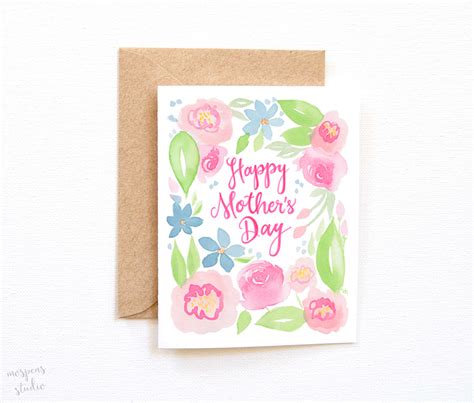 These beautiful watercolor mother's day cards are full of words of encouragement and love for mother's in your life. Watercolor Floral Mother's Day Cards | MOSPENS STUDIO