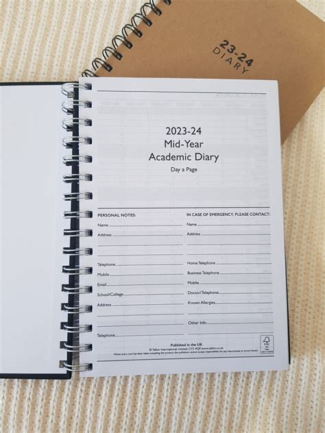 Buy Academic Diary 2023 2024 A5 Academic Diary Day A Page Online In