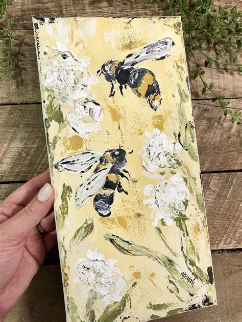 Bumble Bee Painting Bumble Bee Art Bumble Bee Design Spring Acrylic