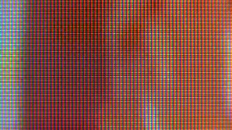 Close Up Of The Monitors Pixels Rgb Pixels On The Tv Stock Footage