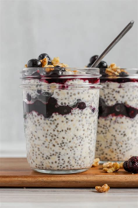 Blueberry Chia Overnight Oats Recipe In 2020 With Images Chia