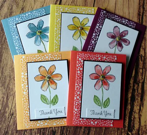 Flower Thank You Cards Stampin Up Garden In Bloom Thank You Card Set