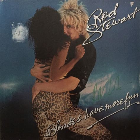 Rod Stewart Hand Signed Blondes Have More Fun Lp Presley Collectibles