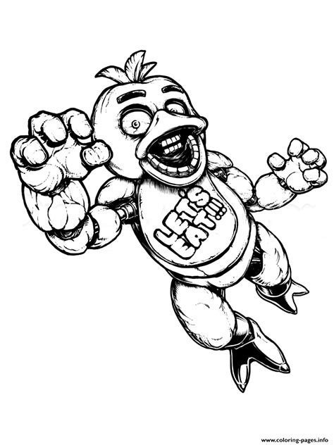 Fnaf Freddy Five Nights At Freddys Lets Eat Coloring Page Printable