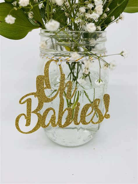 Oh Babies Cutout Oh Babies Centerpiece Oh Babies Gold Glitter Gender