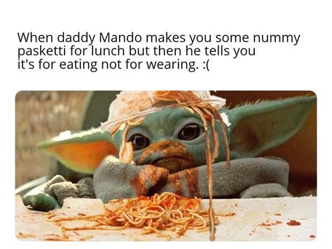 Baby Yoda Pasgetti Yoda Funny Yoda Meme Star Wars Humor