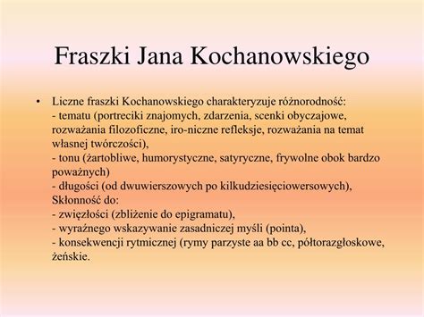 PPT - Jan Kochanowski (1530-1584) życie i twórczość PowerPoint