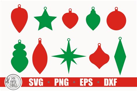 Christmas Ornament Svg Bundle - Layered SVG Cut File
