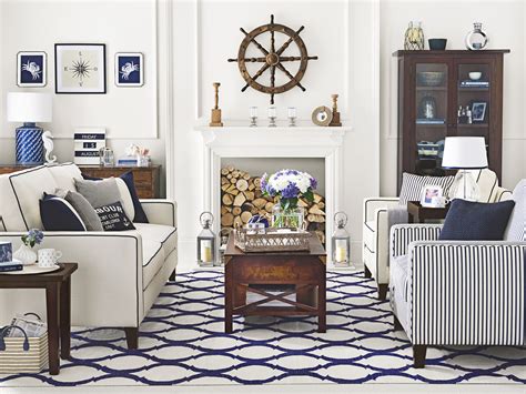 A Crisp Navy And White Palette And Ocean Inspired Accents Give This