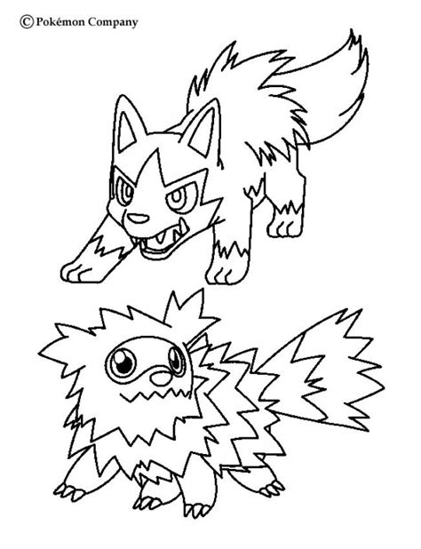 Pokemon Battles Coloring Pages Zigzagoon And Mightyena Coloring Home
