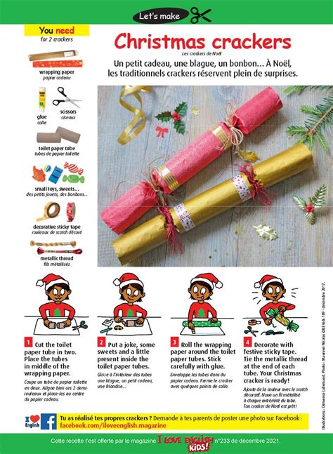 Bricolage En Anglais Des Christmas Crackers Pour Noël I Love English