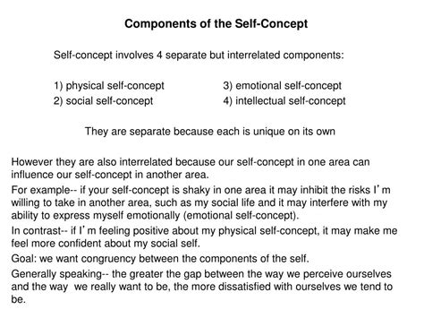 Ppt Components Of The Self Concept Self Concept Involves 4 Separate