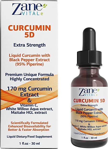 Zane Curcumin D Kurkuma Curcumin Tropfen Hochkonzentriert Mg