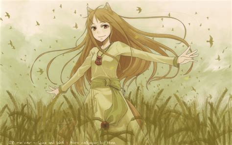 Animal Animal Ears Ayakura Juu Bird Brown Hair Clouds Dress Horo Long