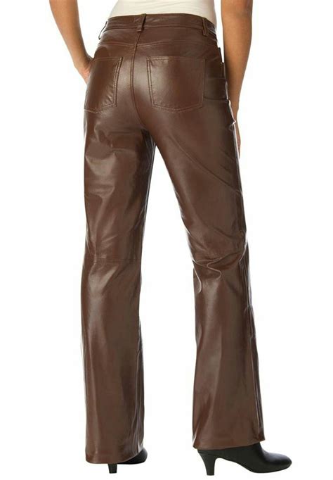 Brown Leather Pants Trousers Rear Plus Size Leather Pants Brown