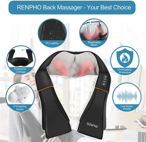 Renpho Shiatsu Neck And Shoulder Back Massager With Heat For Only 24