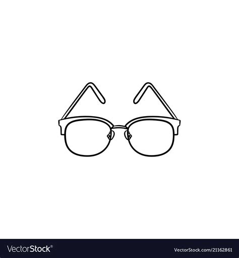 eyeglasses hand drawn outline doodle icon vector image