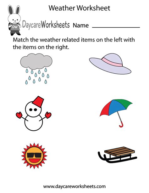 Free Preschool Weather Worksheet