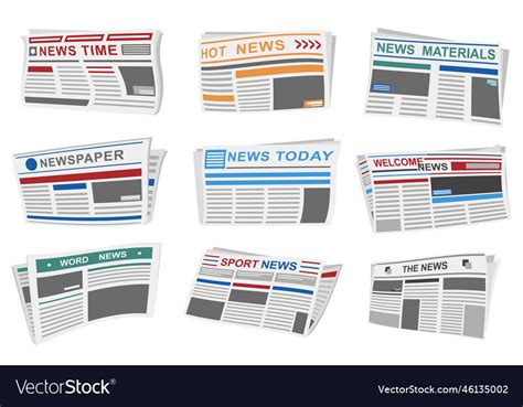 Newspapers Set Graphic Elements In Flat Design Vector Image