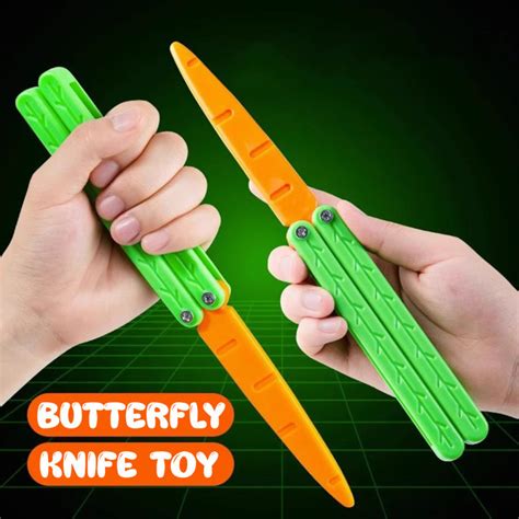 Alphar Toys 3d Gravity Butterfly Radish Knife Toy Creative Folding
