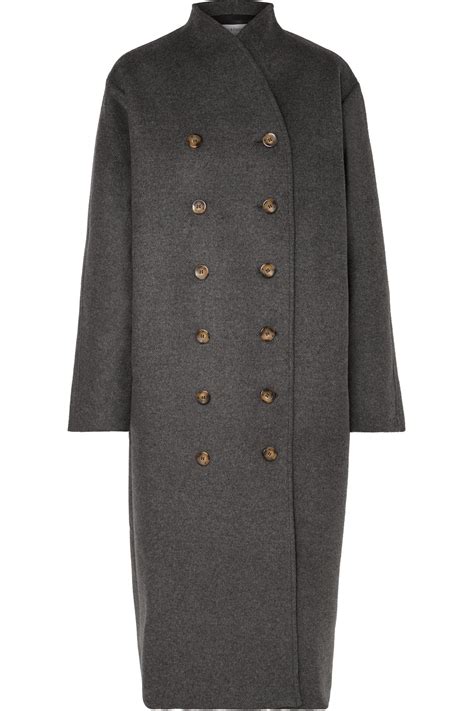 Totême Bergerac Oversized Double breasted Wool blend Felt Coat in Dark Gray Grey Lyst Australia