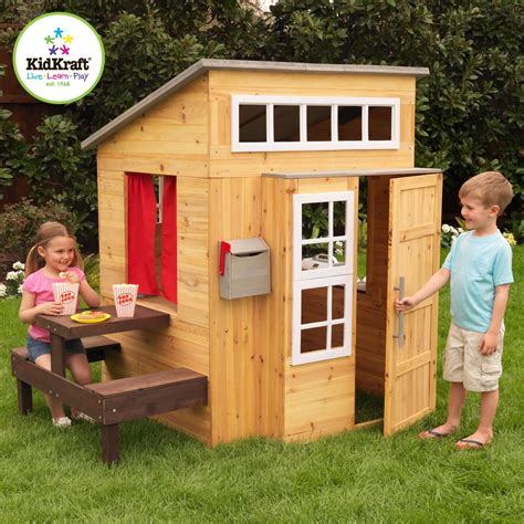 Adorable Outdoor Wood Cottage Playhouses For Kids