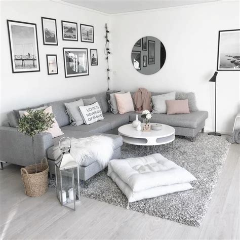 Grey is a perfect neutral. Modern white and grey living room #greykitcheninterior ...
