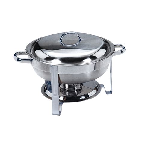 Single Round Chafing Dish Stainless Steel Linen Lifestyle