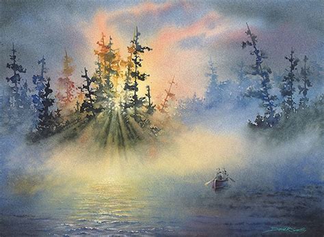 Misty Voyage By David Smith Watercolor ~ 11 X 15 Watercolor Landscape