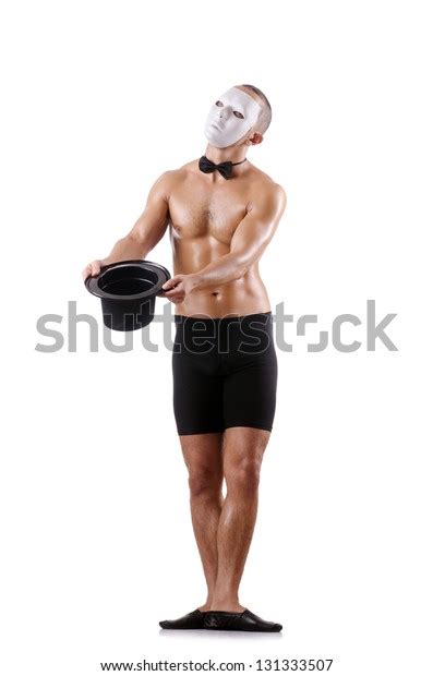 Naked Muscular Mime Isolated On White Stock Photo Shutterstock