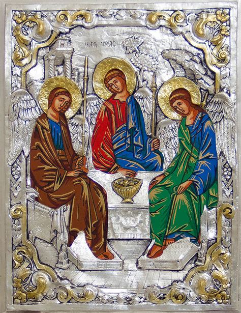 Ikona Trójcy Świętej Andrieja Rublowa ZŁocona 10080976189 Allegropl