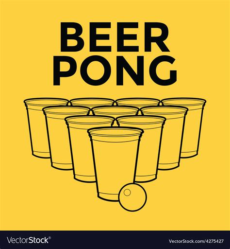 Beer Pong Drinking Game Royalty Free Vector Image