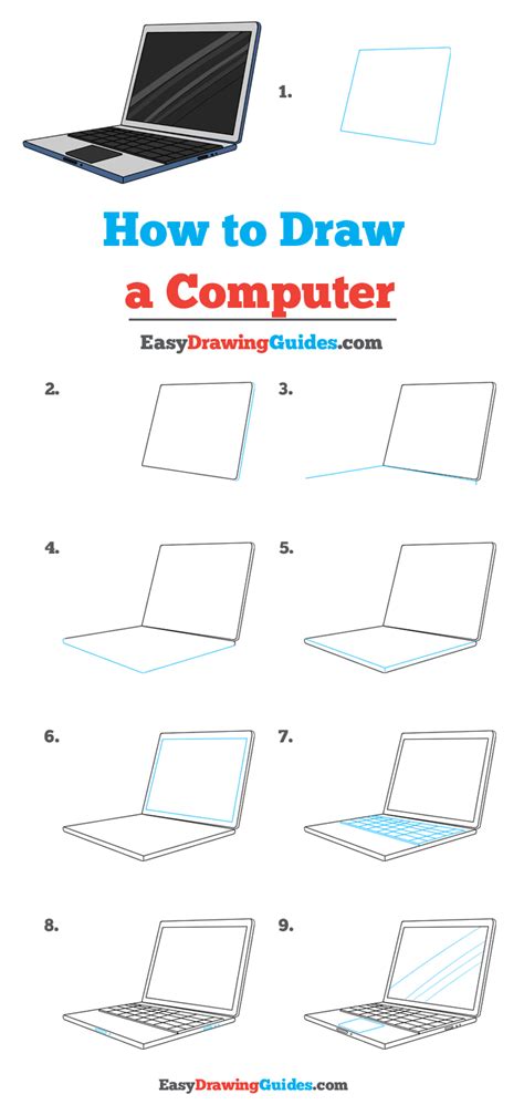 How To Draw A Computer Really Easy Drawing Tutorial