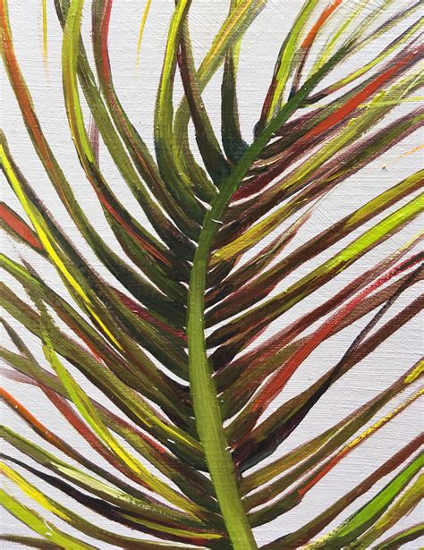 Palm Leaf Painting Floral Original Art Tree Painting Realism Etsy