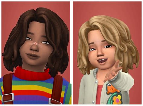 Mmfinds Sims 4 Toddler Kids Hairstyles Sims Hair